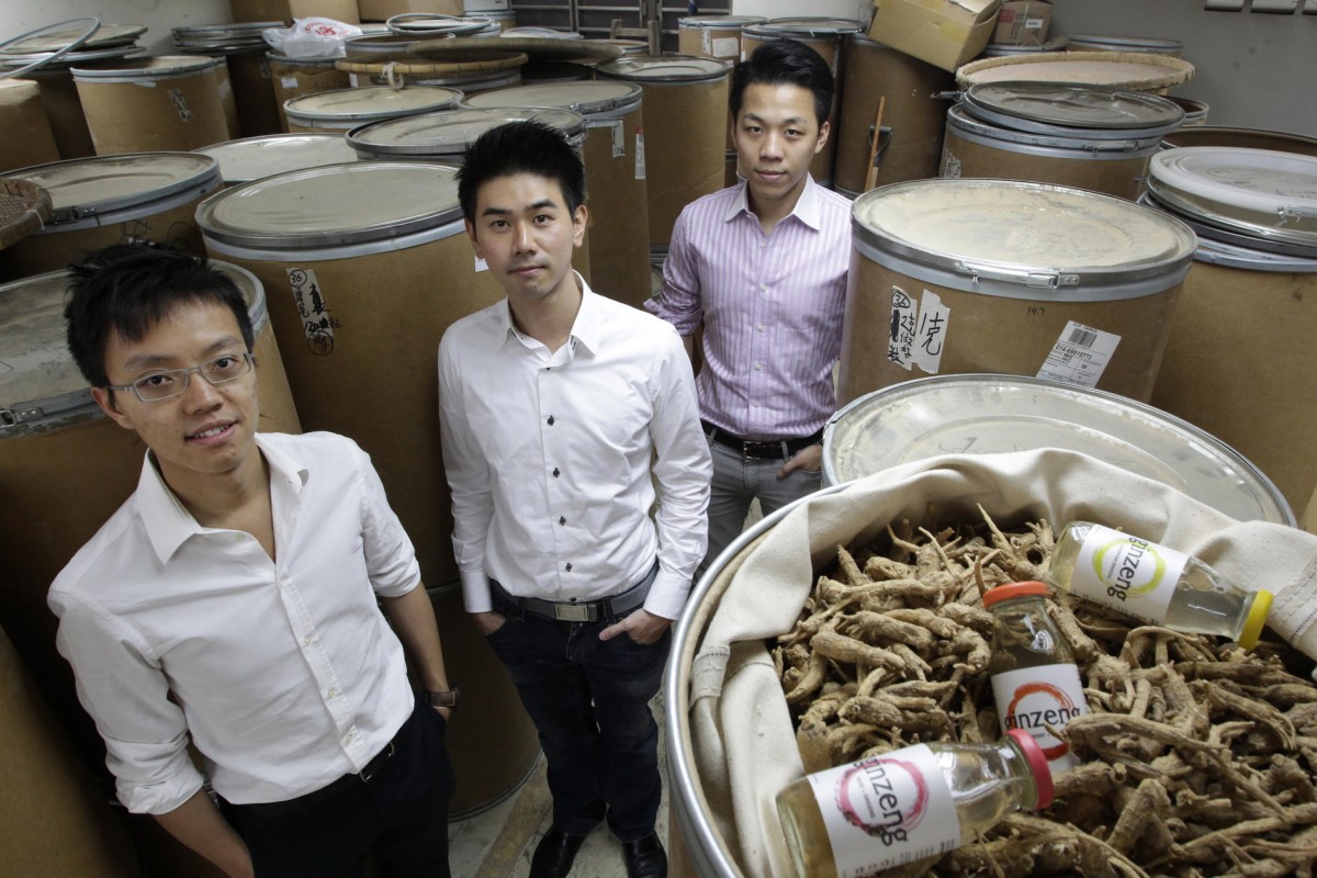 (From left) Alan Chan, Vincent Kwok and Jess Yeung want to bring ginseng to a younger audience.