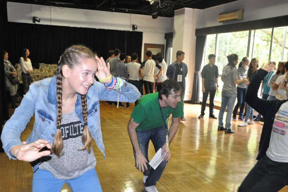 Students at FIS let go of their inhibitions and become more confident actors.