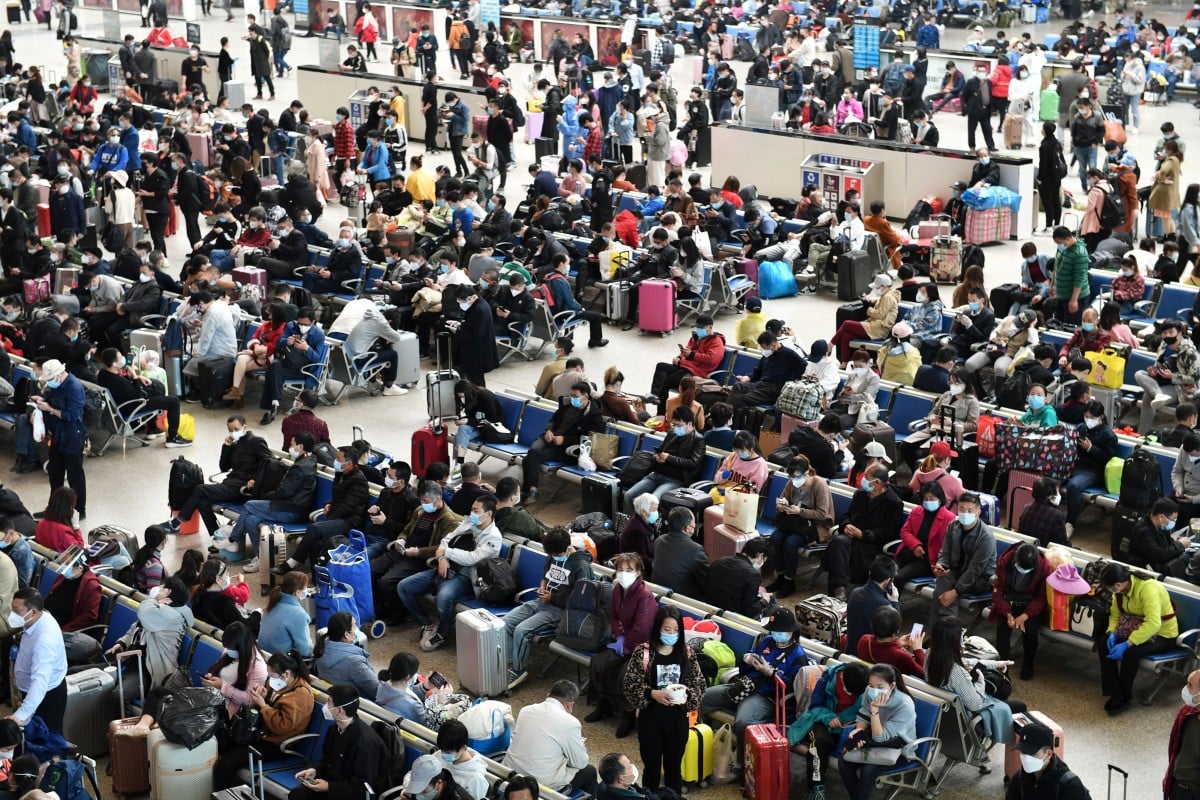 An estimated 55,000 people left Wuhan by train on Wednesday.