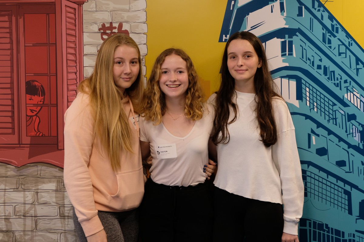 Students (from left) Elisa Hirn, Zara Campion and Emily Tarr are organising a climate change strike in Hong Kong.