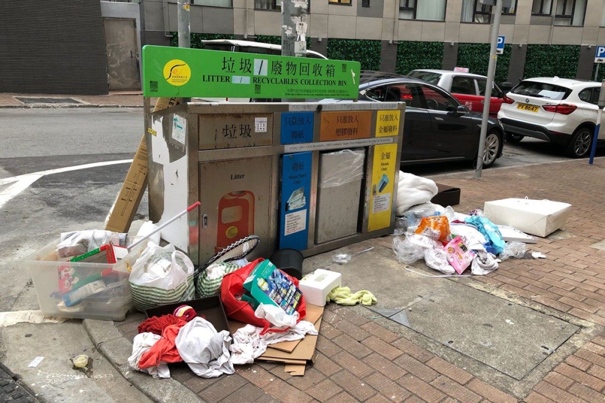 This recycling bin in Happy Valley hasn't been emptied or cleared in over four days – and it’s a pretty regular sight in Hong Kong.