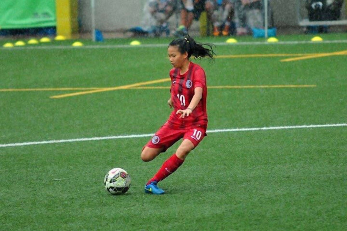Andrea Chan is a rising star on multiple football teams ... oh, and there’s netball, too.