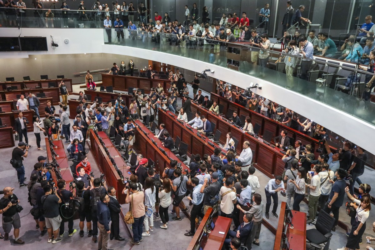 Pro-democracy and pro-establishment camps trying to hold meetings in the same venue at a similar time caused problems.