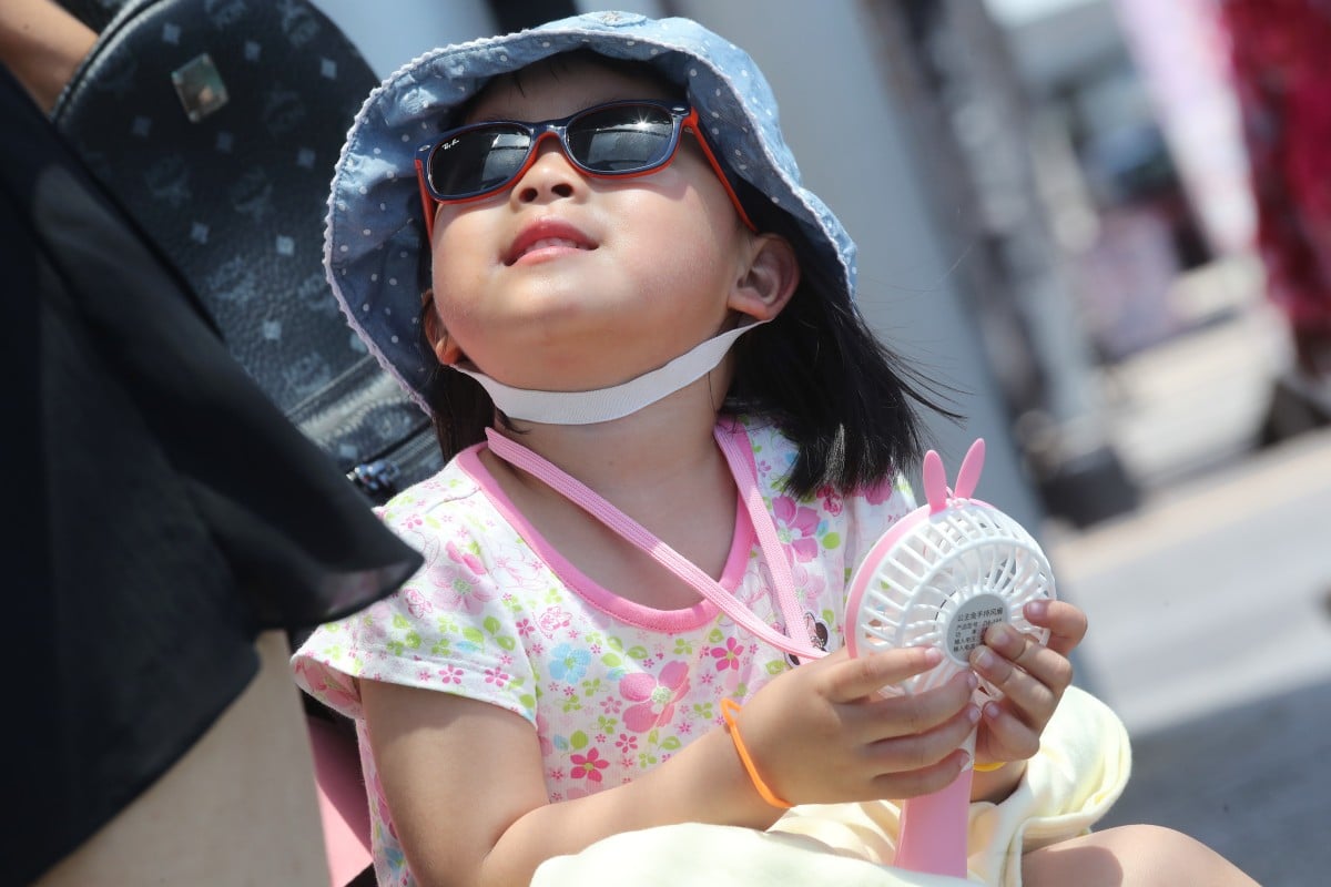 A hat, sunglasses and a portable fan are all good ways to beat the heat.