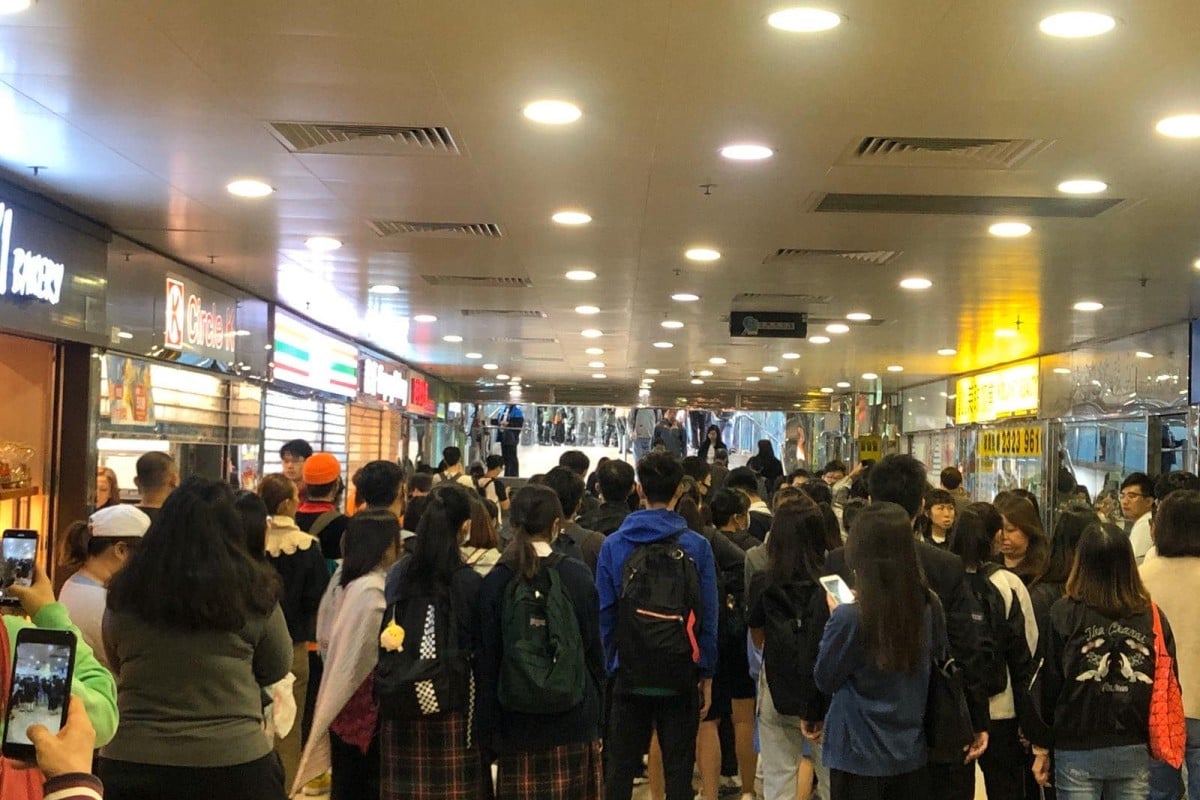 About 20 masked students had a stand-off with police on Wednesday morning.