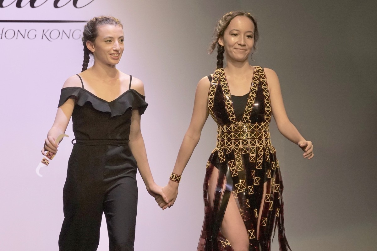 Alice (left) and Lucy’s unique little black dress won them the Best Fashion Designer award.