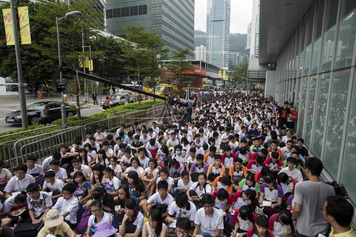 Thousands of students attend the boycott outside of the government headquarters