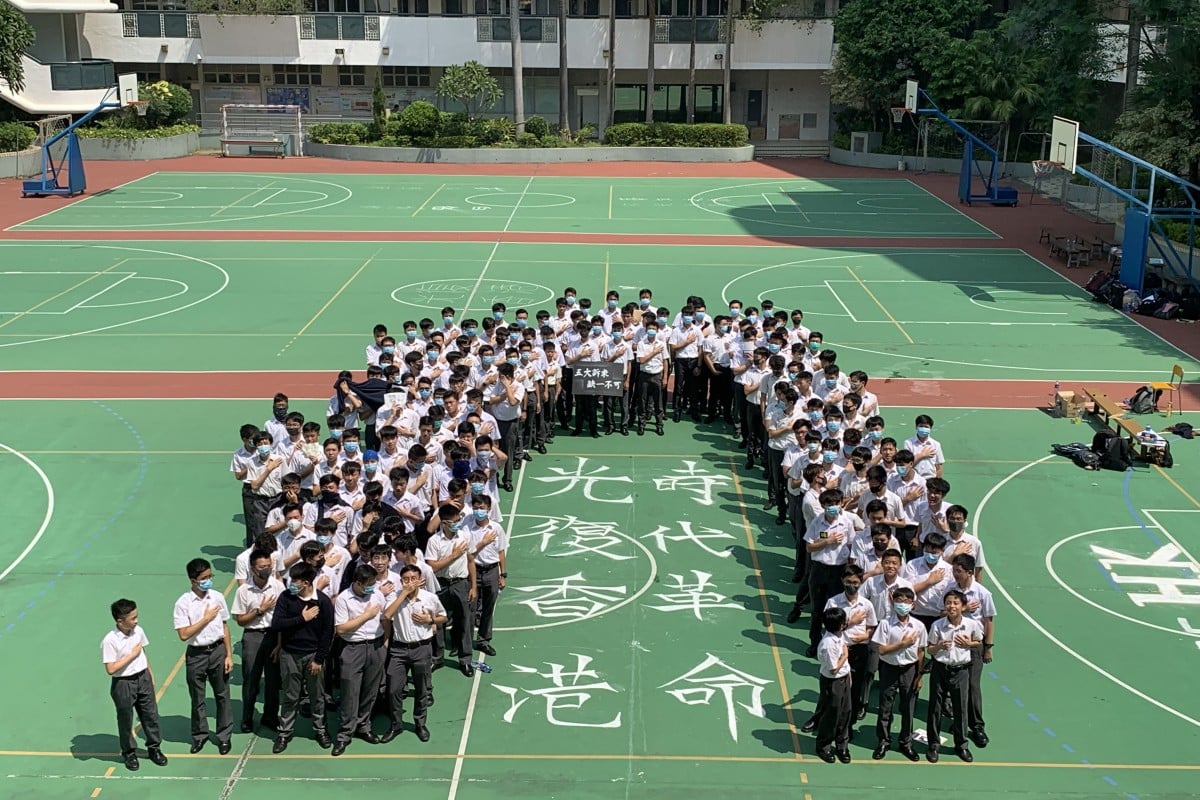More than 200 students protested against the police shooting of an 18-year-old in the chest during the citywide anti-government protests on October 1.