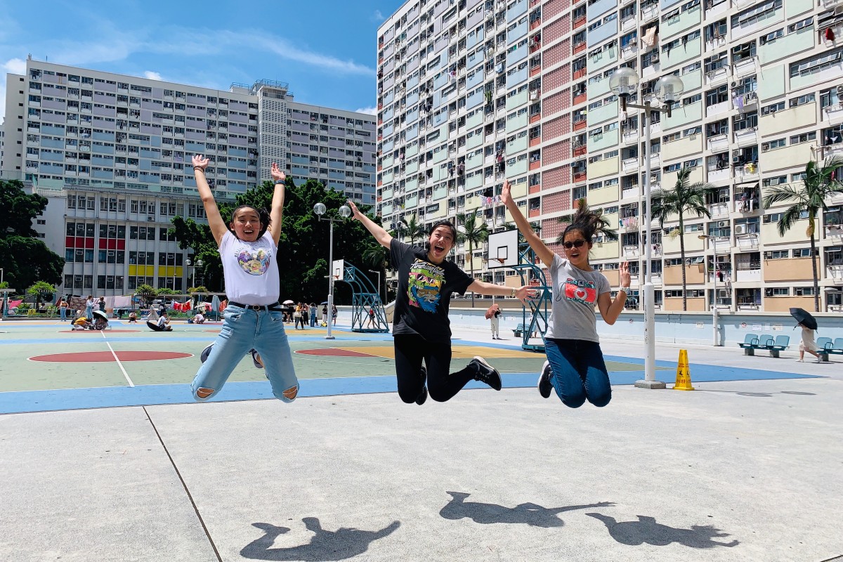 Claire Lee, Veronica Lin, and Natasha Ho at Choi Hung Estate.