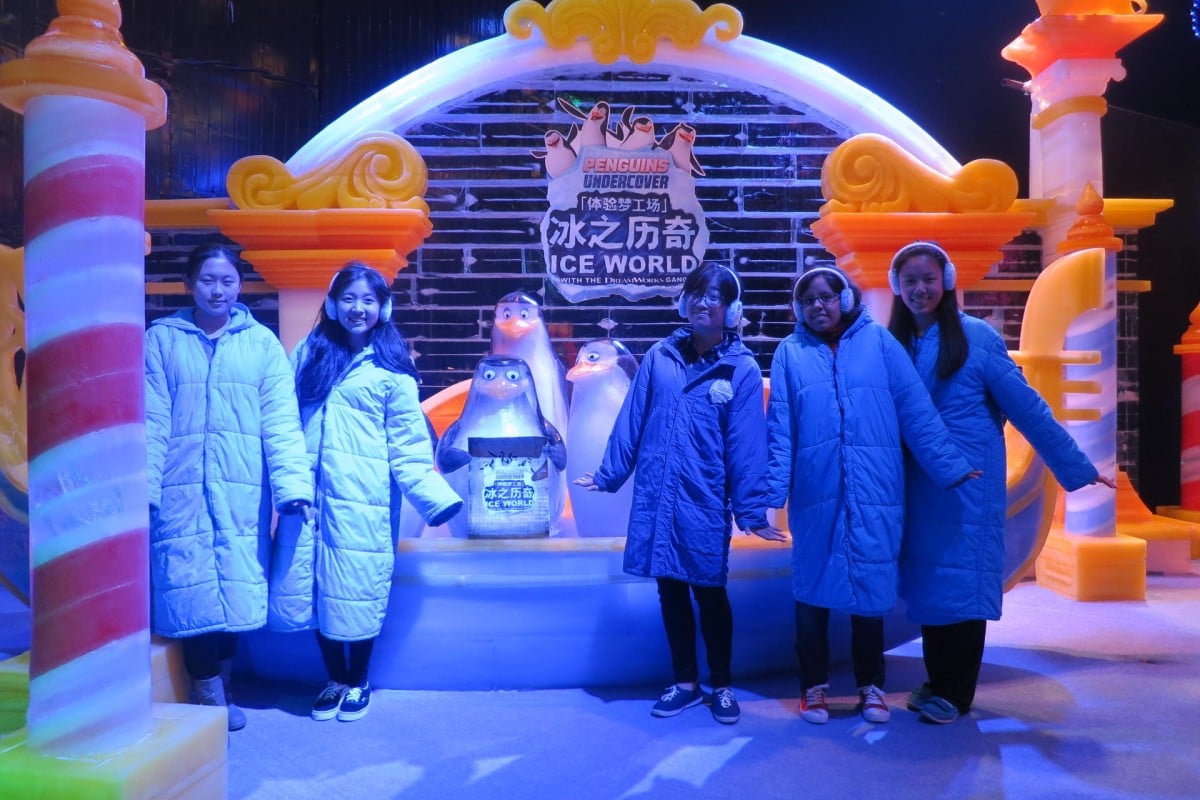 Wearing coats, junior reporters (from left) Shannon Cho, Catherine Wang, Annette Kim, Joy Pamnani and Veronica Lynn actually enjoy the cold.