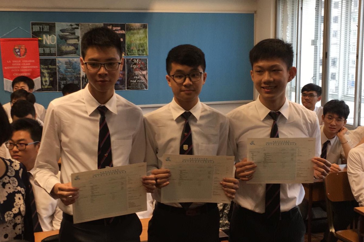 La Salle's (from left) Alex Wong Chi-fung, Siu Tsz-chung and and Herbert Ho Hui-yau.