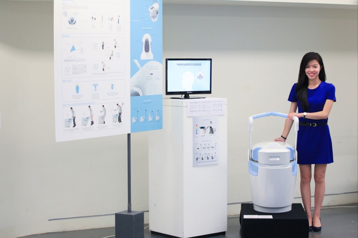 Emily Tang designed the 'Libue' toilet especially for Parkinson's patients.