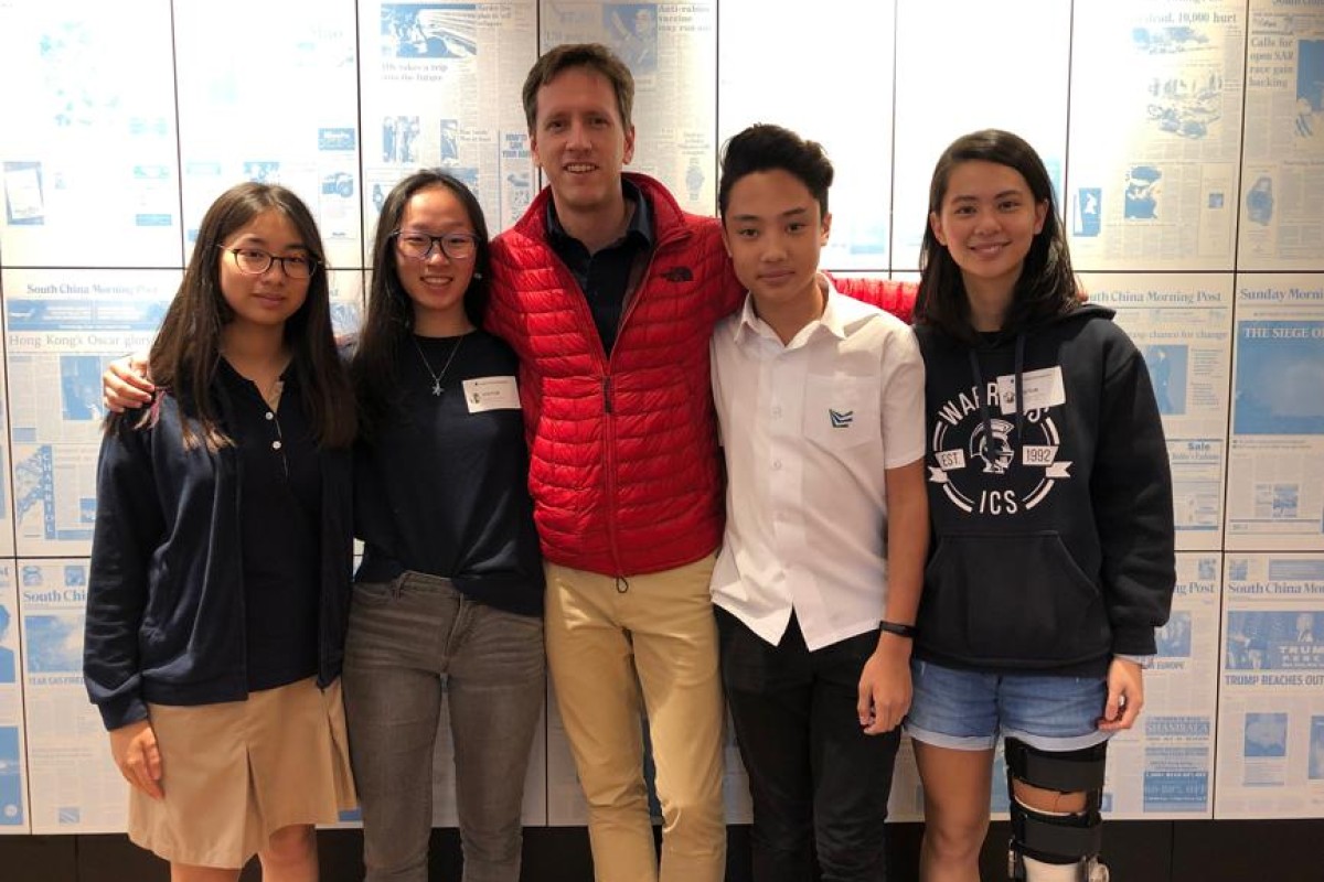 Willman (centre) with (from left) Rachel Tsang, Cindy Yang, Zachary Perez-Jones and Charlotte Fong.