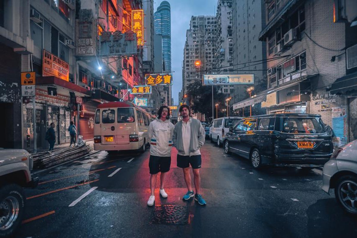 Adam Hyde (left) and Reuben Styles can’t wait to return to our neon wilderness.