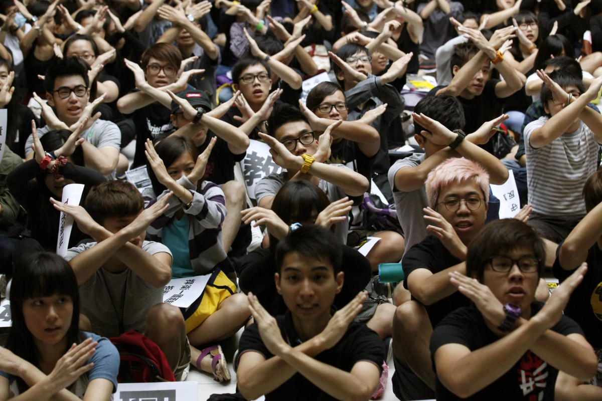 Students protested against the introduction of the national education curriculum in 2012.