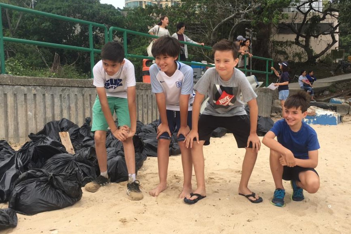 (From left) Vibhu Vajpayee, Aiden Crewe, Euan Butler, and Alastair Metson want to help remove plastic from the oceans.