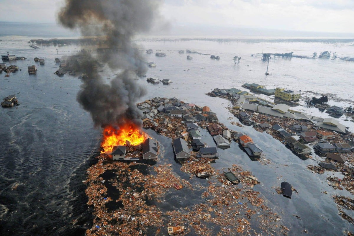 Houses in Natori, Miyagi Prefecture, northeastern Japan, that were swallowed by the tsunami on March 11, 2011.