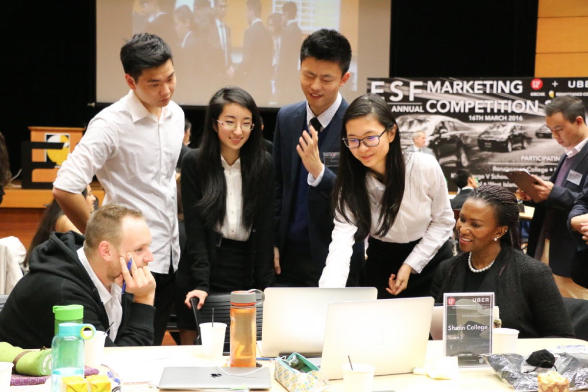 Students from Sha Tin College prepare their campaign.