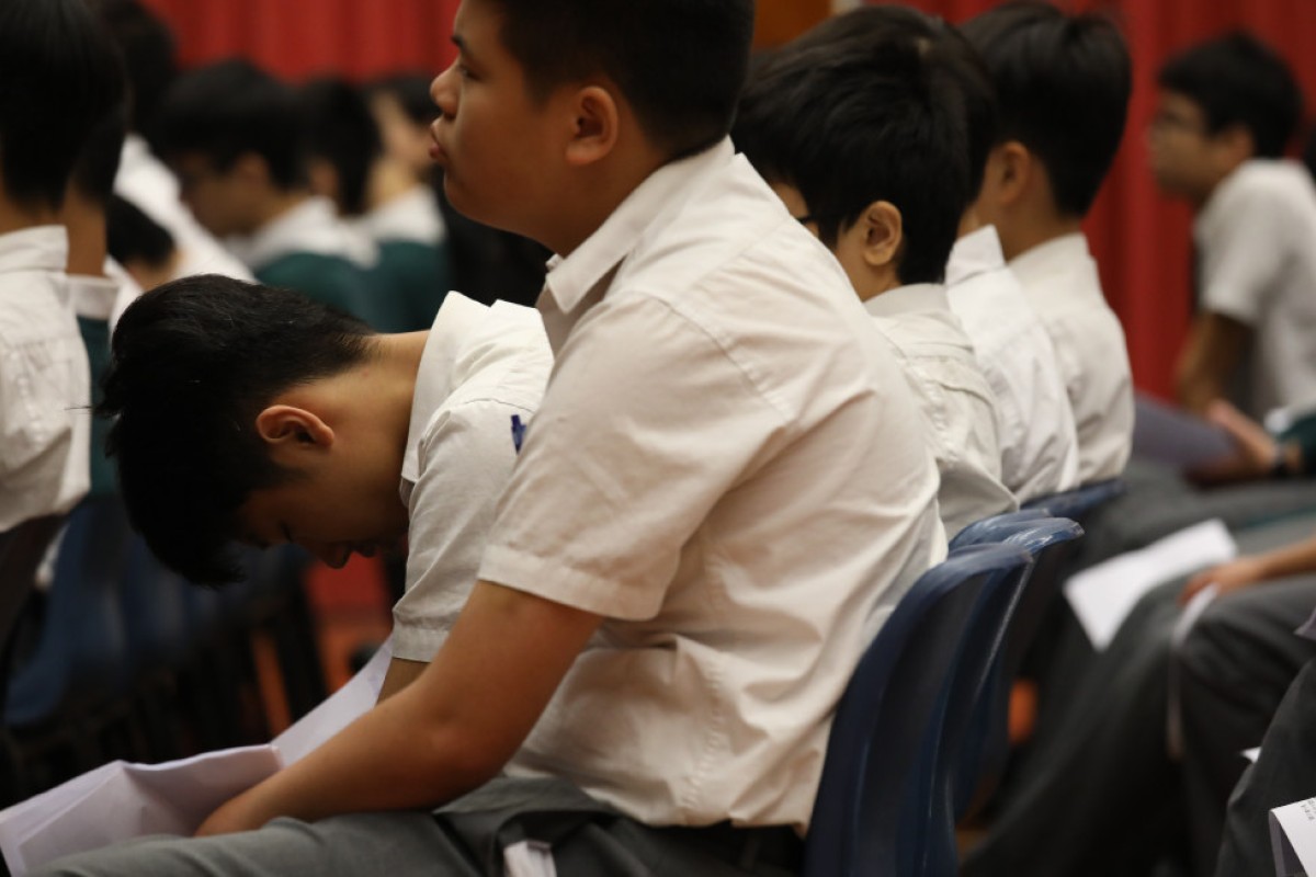 happy students in classroom