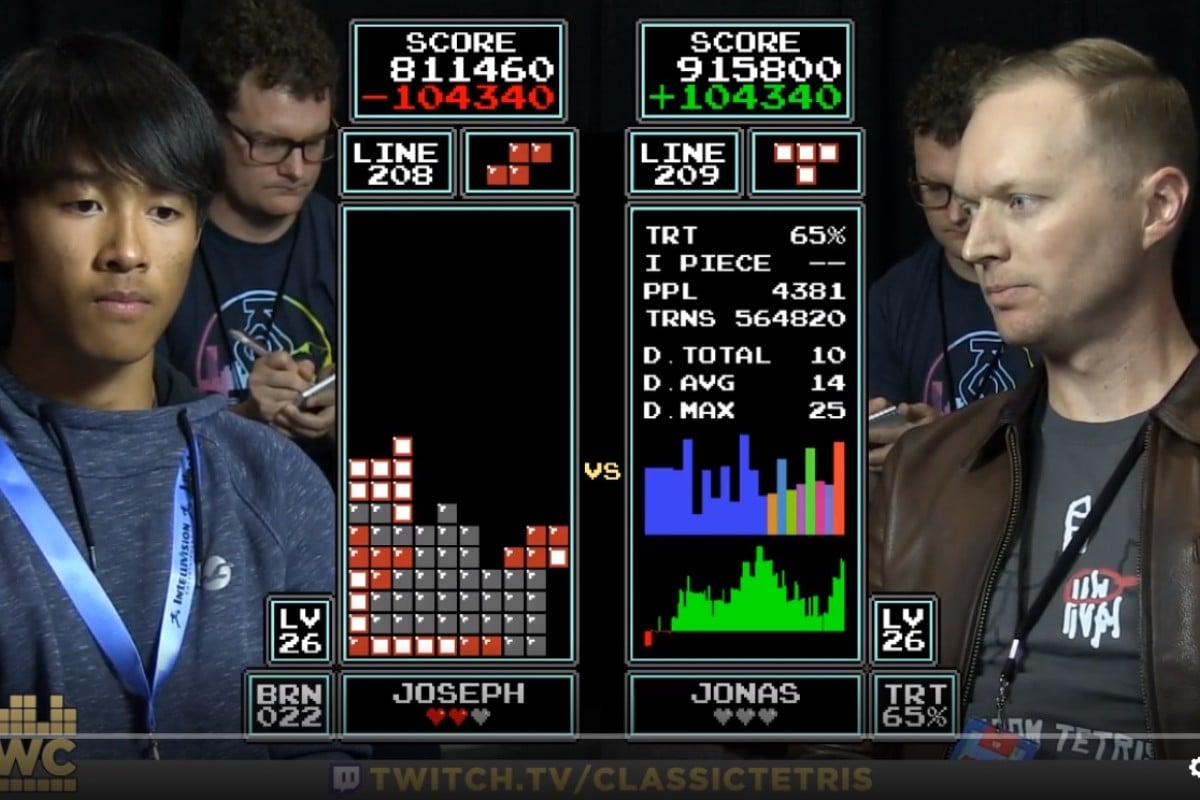 Joseph Saelee (left) is the new Tetris world champion.