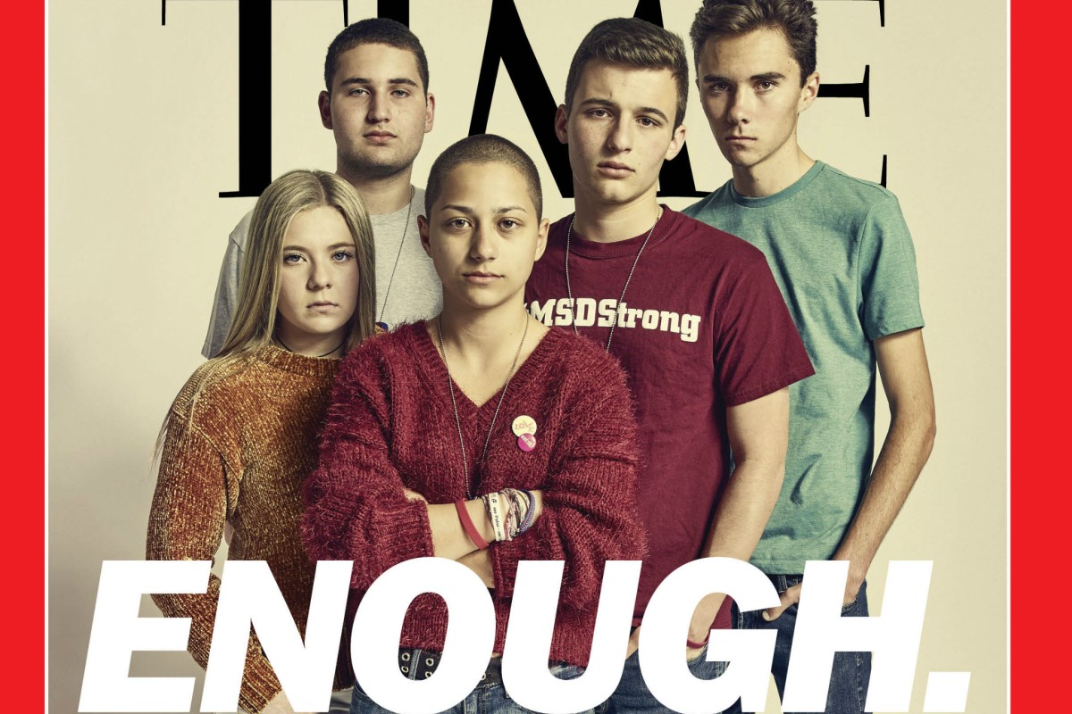 (From left) Shooting survivors Jaclyn, Alex, Emma, Cameron and David want anti-gun legislation in the US.