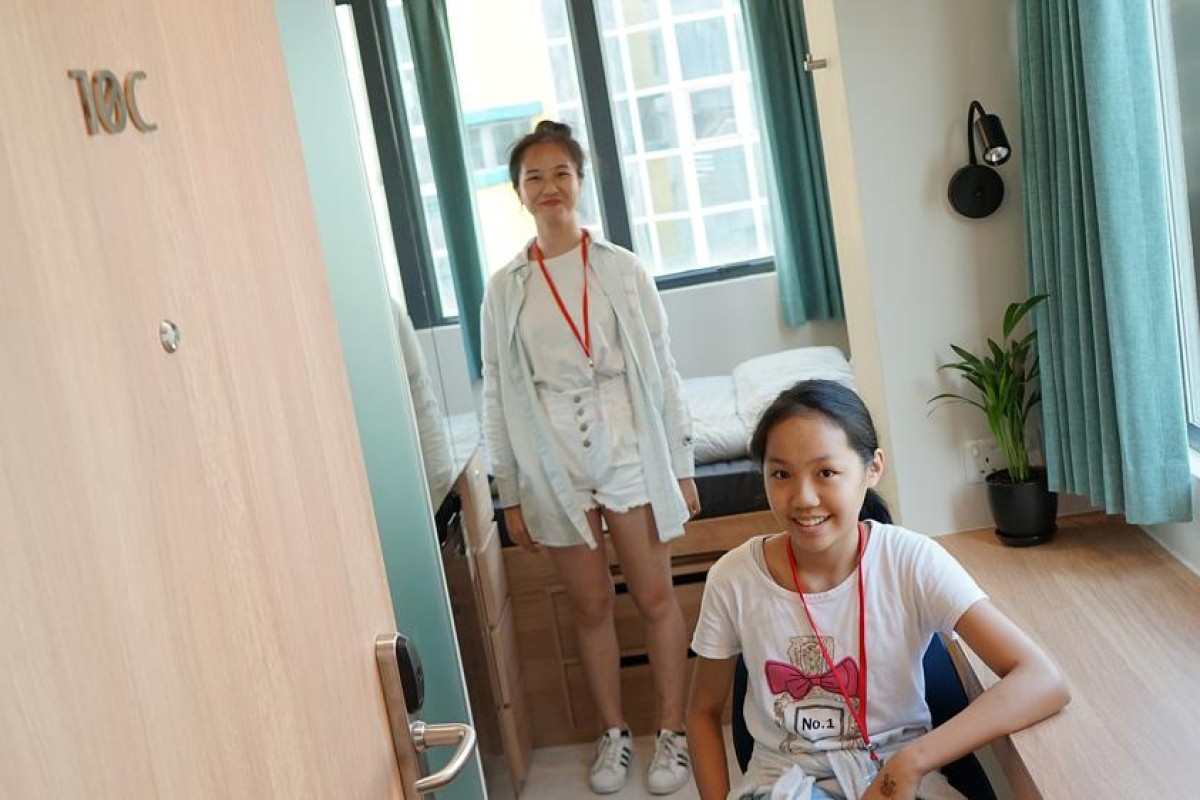 Eunice (left) and Chloe check out the bedrooms at Weave.