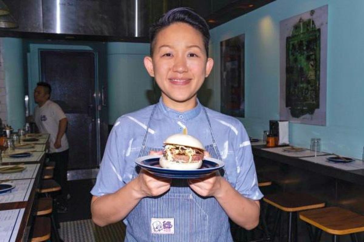 May Chow holding an Impossible Bao.