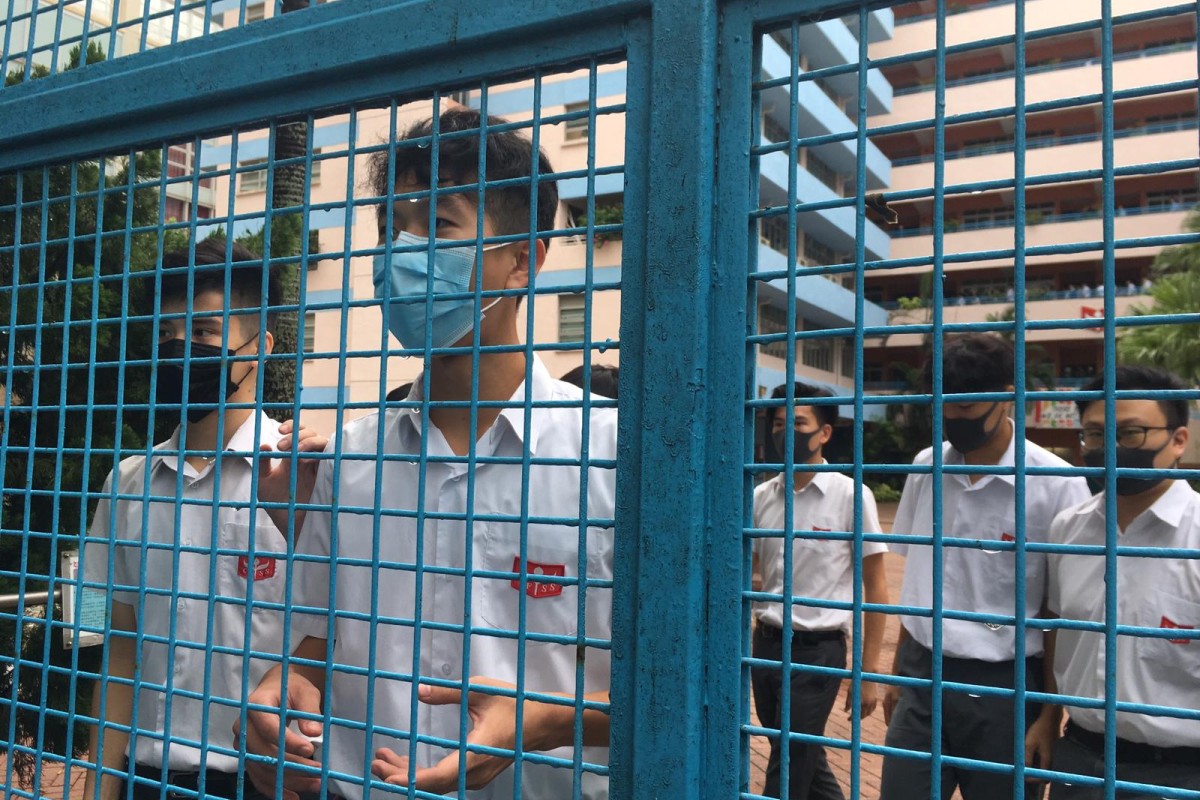 Students wanted to talk to the press at around 9.30am, but the school refused to open the gate.