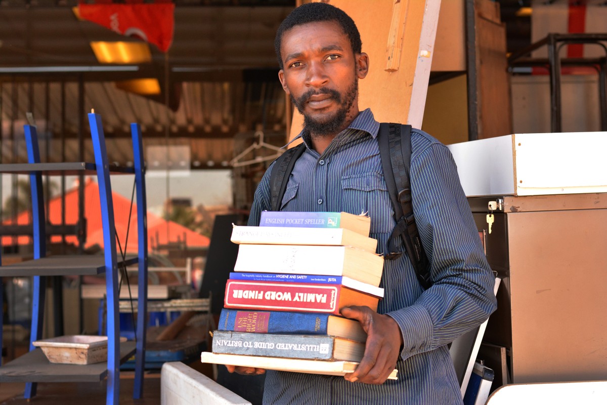 Sandile Mavimbela spends his life flipping through the pages of discarded books. Mostly he is looking for books by African writers: they are the hardest to find, but they are what his book-hungry customers want.