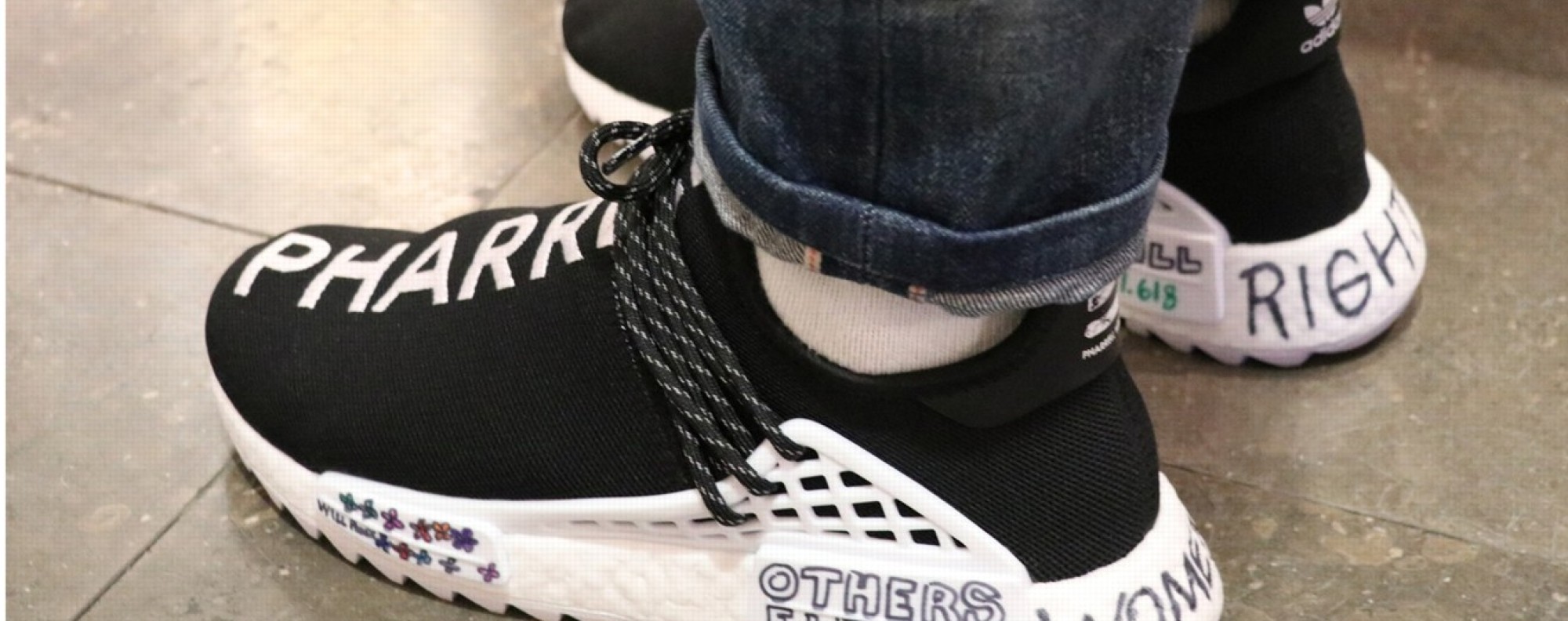 On feet Chanel x adidas Originals Pharrell Williams Hu NMD South China Morning Post