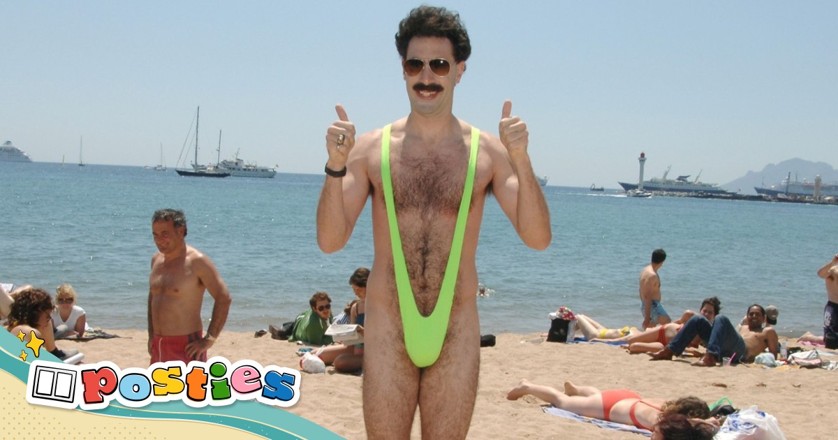 Borat in on sale a speedo