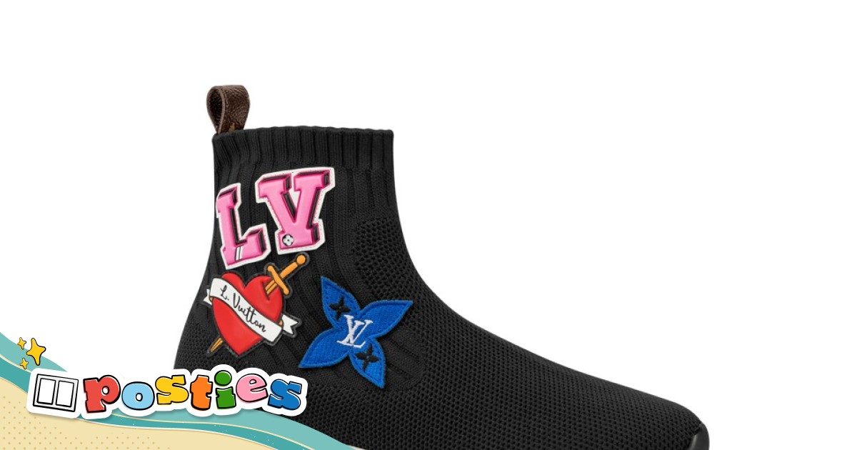 Lv black heart sock sneaker boot cheap