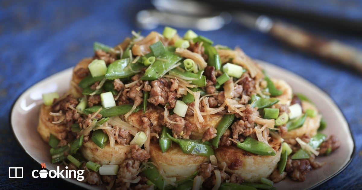 Easy Chinese egg tofu panfried with pork recipe SCMP Cooking