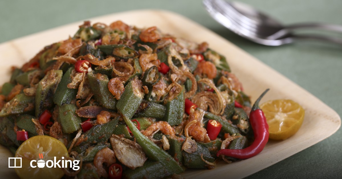 Okra with chilli and shrimp paste (sambal belacan ...