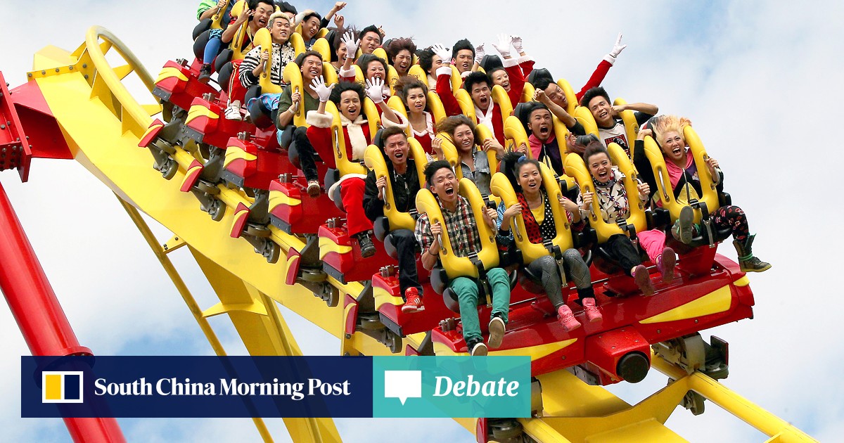 Hair raising Riders get scare at Hong Kong roller coaster as