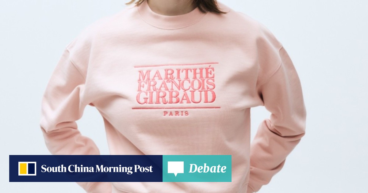 Gilet Long Mixte Laine Et Coton Marithé Et François Girbaud - Rouge Et Blanc, Taille M