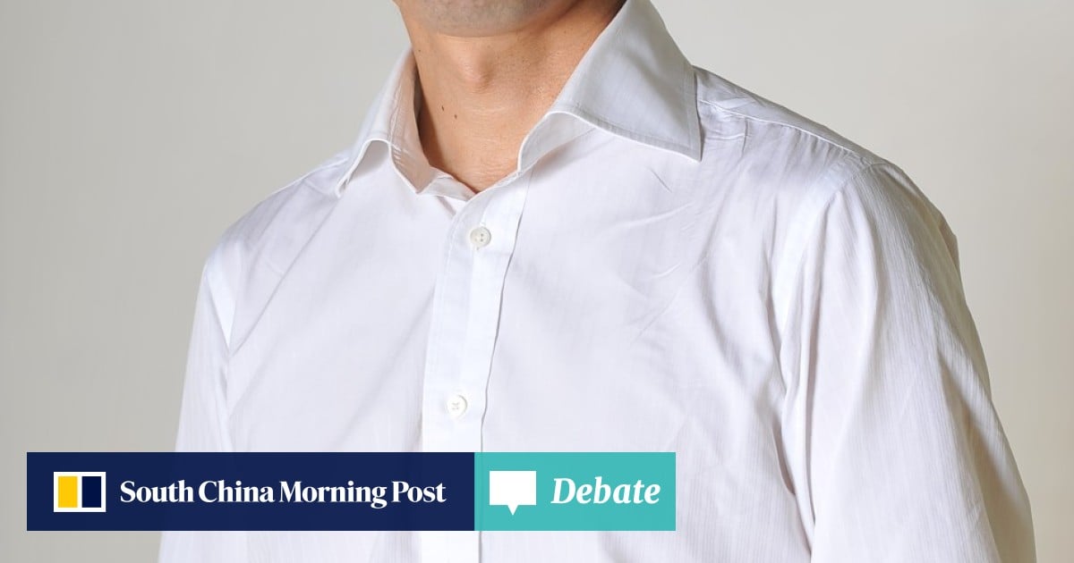 Gray undershirt deals white dress shirt