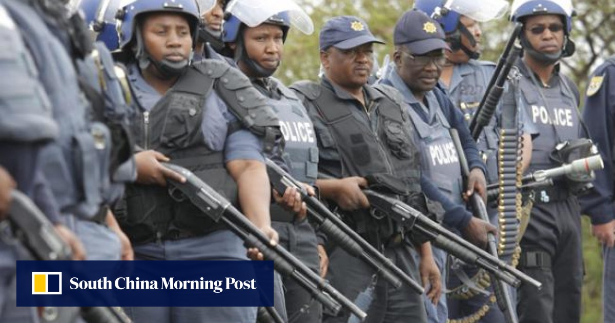 South Africa Police Halt Peaceful Strikers March South China Morning Post