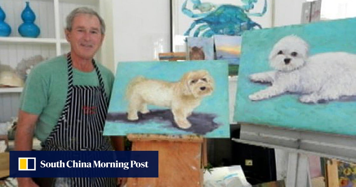 George W Bush The Painter About To Show His Art In Gallery For First Db03a222b7cc80fbad9adbaf758324e6