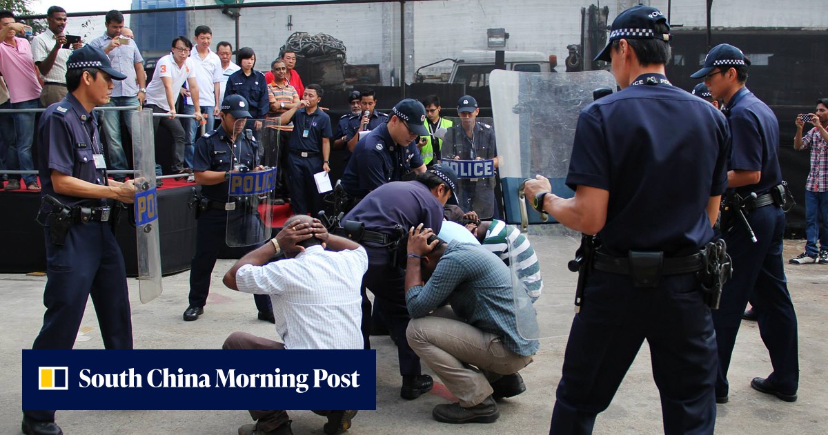 Singapore defends use of South Asian workers in mock riot | South China ...