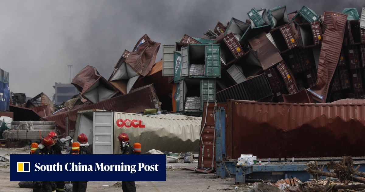 Trade slows at disaster-hit Chinese port as more than 100 ships wait to ...