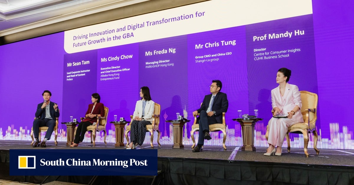 Hội thảo CEO GBA của Trường Kinh doanh CUHK đã tổ chức một phiên thảo luận về cách AI đang thay đổi mô hình kinh doanh và thói quen tiêu dùng trên toàn khu vực GBA. (Ảnh: South China Morning Post)
