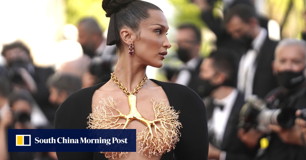 green emerald velvet dress Bella Hadid Vintage Black Taffeta Strapless High-Low Red Carpet Dress