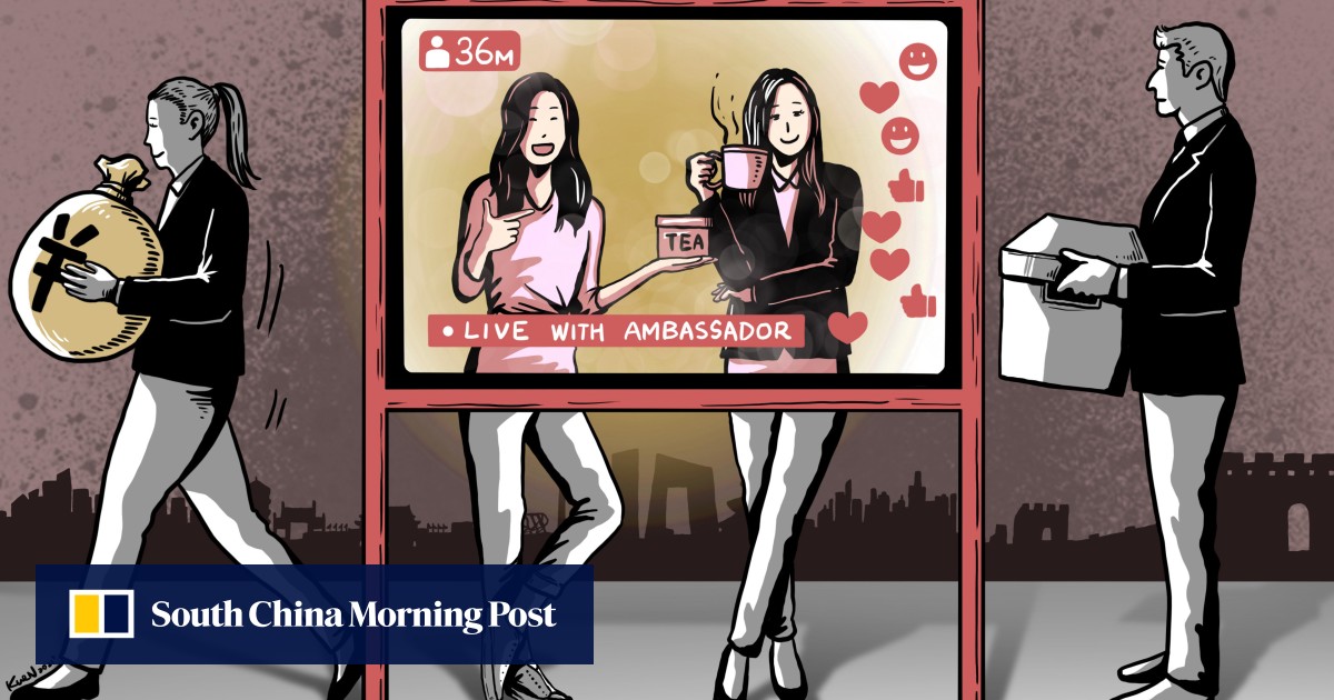 Luces, cámara, tracción transmisores en vivo chinos muestran a los diplomáticos un nuevo canal