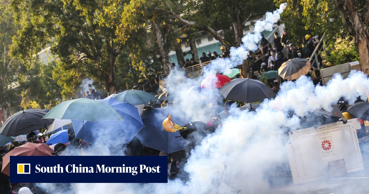Hong Kong protests: 3 jailed for rioting, resisting police during ...