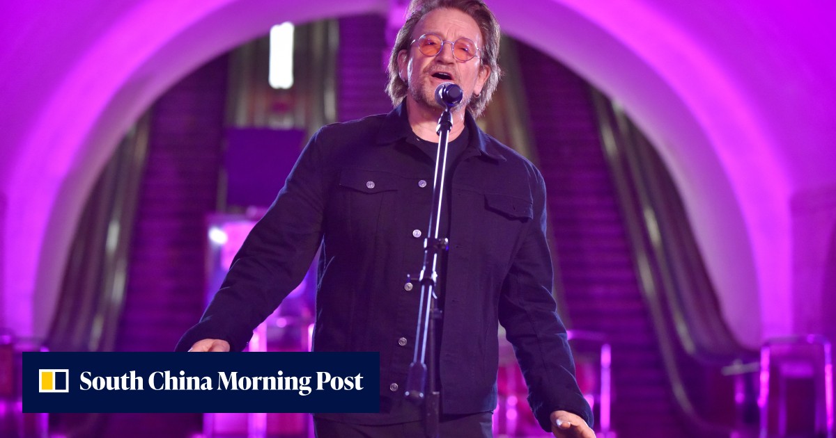 U2’s Bono, The Edge perform surprise show in Kyiv metro | South China ...