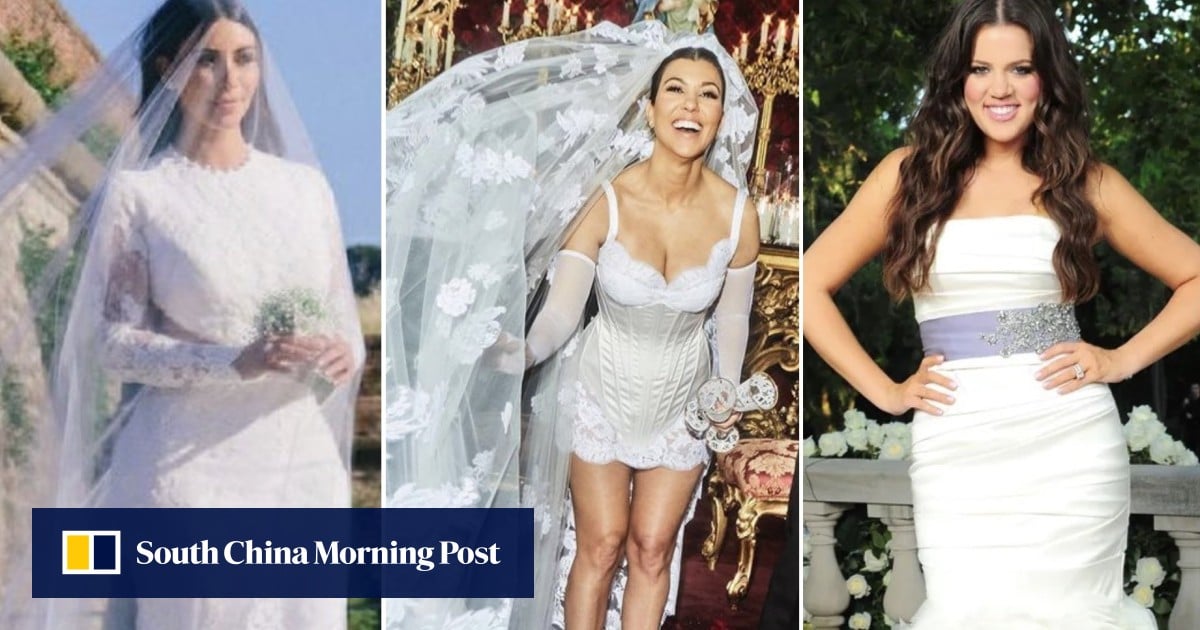 8 Kardashian wedding dresses from Kourtney and Travis Barker s