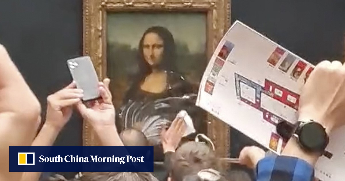 Man disguised as an old woman throws cake at the Mona Lisa in Paris | South  China Morning Post