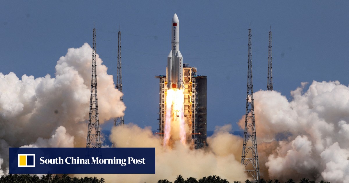 Debris from China’s Long March 5B rocket crashes back to Earth over Indian Ocean South China Debris from China’s Long March 5B rocket crashes back to Earth over Indian Ocean South China