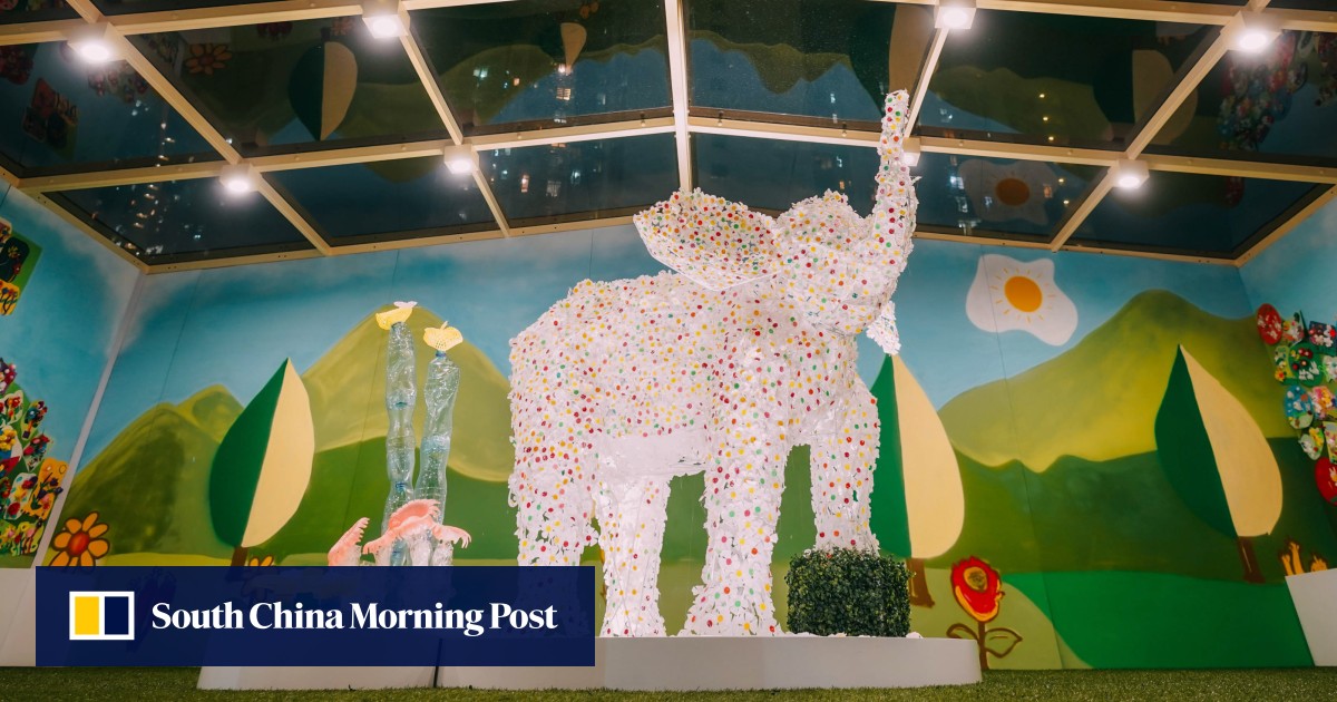 Waste plastic food wrappers as you’ve never seen before in Hong Kong art